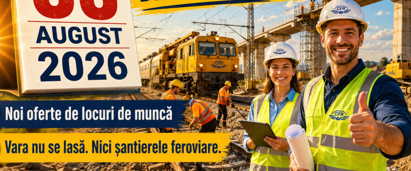 Anunțurile săptămânii 27 august – 2 septembrie pe CFiR. STRABAG, Consis Proiect, ASTRA Vagoane Călători, Routier European Transport și Carpatica Feroviar