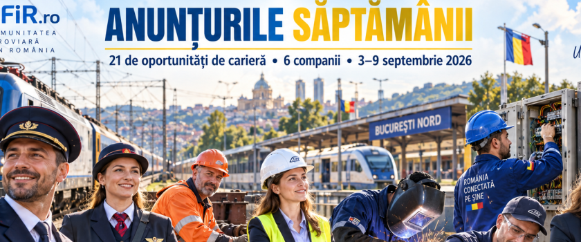 Anunțurile săptămânii 3–9 septembrie pe CFiR: CER Fersped, ISPCF, voestalpine Railway Systems, MARUB, Carpatica Feroviar și Atelierele CFR Grivița