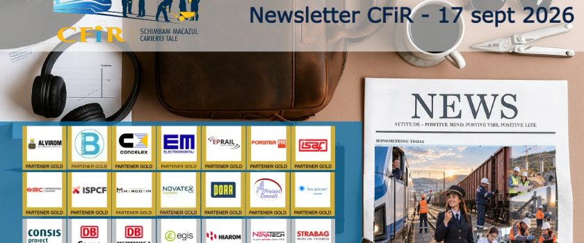 Newsletter CFiR 17 Septembrie 2026: Anunțurile săptămânii 10–16 septembrie pe CFiR: LTE-Rail România, Transferoviar Grup, voestalpine Railway Systems România, Con Metal CF, Geostud și Viarom Construct